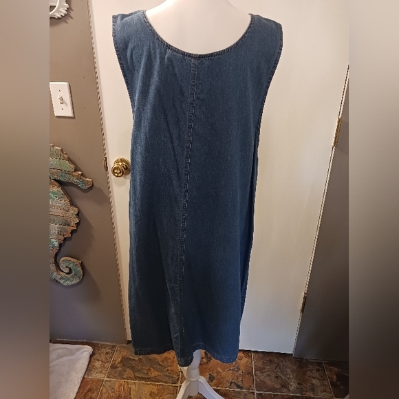 Mississippi River Blues Denim Dress Jumper Midi - Mini Womens 2X 100% Cotton - Picture 6 of 6
